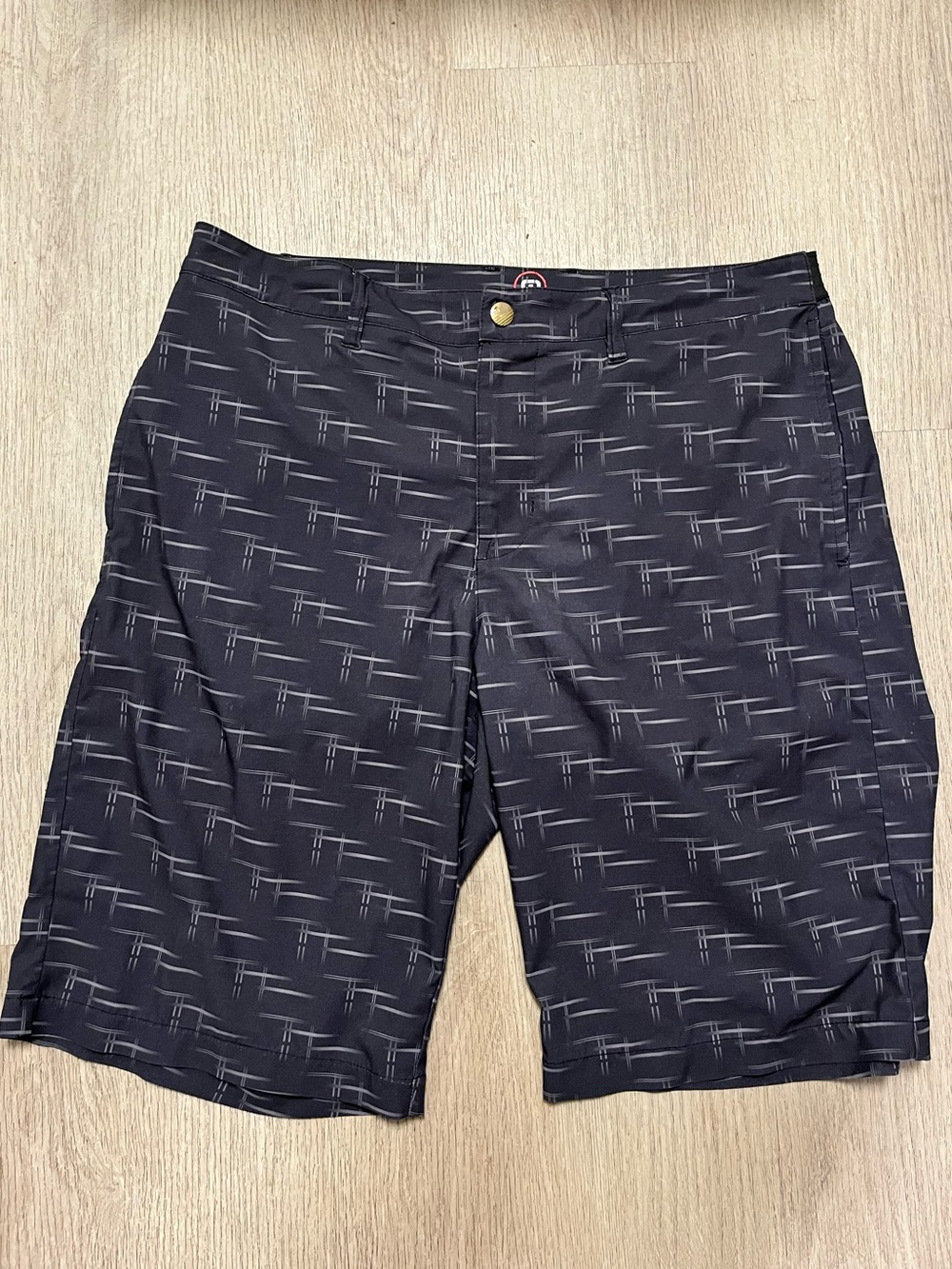 Travis Mathew Faded Black Board Shorts with Black Waistband Accent Size 36